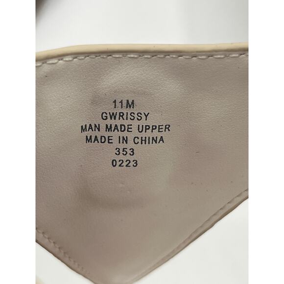 GUESS WOMENS RISSY T STRAP LOGO GOLD HARDWARE SANDAL IVORY SIZE 11M - Picture 10 of 12